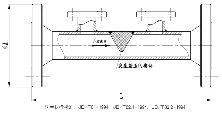 楔形流量計產(chǎn)品外形尺寸